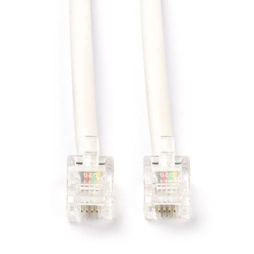 Εικόνα της Καλώδιο Τηλεφώνου Nedis RJ11 Male to Male 5m White TCGL90200WT50
