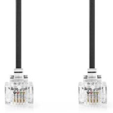 Εικόνα της Καλώδιο Τηλεφώνου Nedis RJ11 Male to Male 5m Black TCGL90200BK50