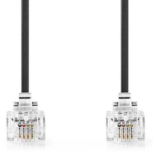 Εικόνα της Καλώδιο Τηλεφώνου Nedis RJ11 Male to Male 5m Black TCGL90200BK50
