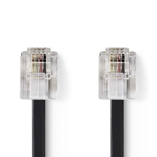 Εικόνα της Καλώδιο Τηλεφώνου Nedis RJ11 Male to Male 5m Black TCGL90200BK50