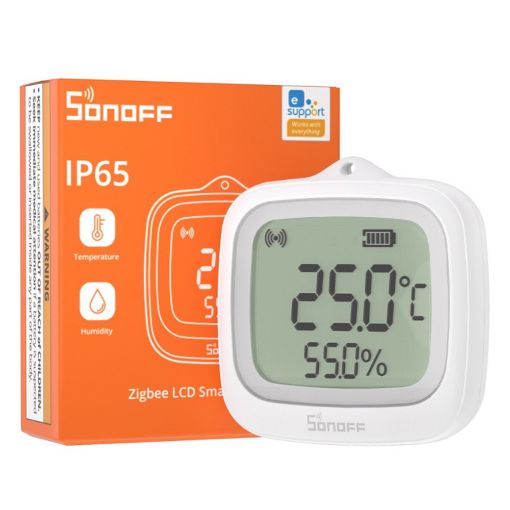 Εικόνα της Smart Humidity & Temperature Sensor Sonoff LCD ZigBee IP65 White SNZB-02WD