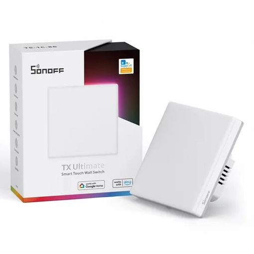 Εικόνα της Smart Χωνευτός Διακόπτης Sonoff T5 TX Ultimate 86 WiFi με 1 Πλήκτρο White T5-1C-86