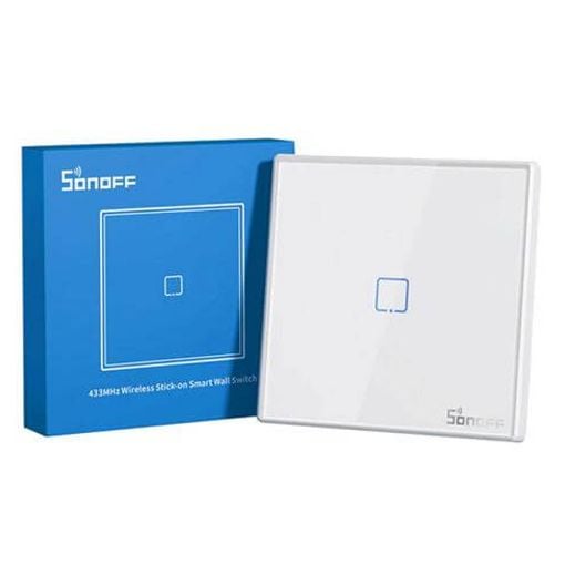 Εικόνα της Smart Χωνευτός Διακόπτης Sonoff T2 TX WiFi & RF 433MHz με 1 Πλήκτρο Ultra White T2EU1C-TX