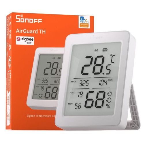 Εικόνα της Temperature &  Humidity Sensor Sonoff AirGuard TH 3.6'' LCD Zigbee SNZB-02DR2