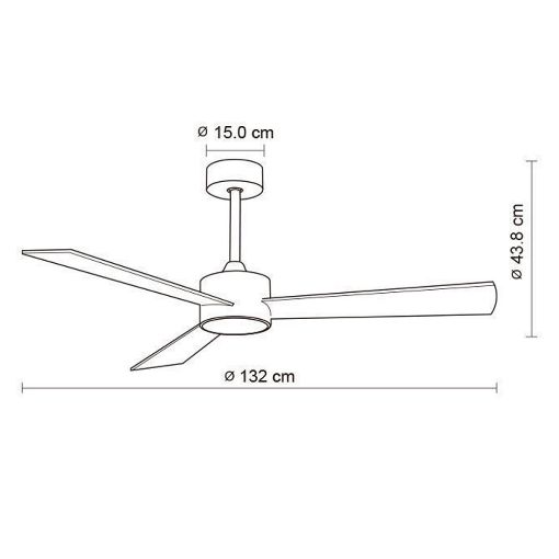 Εικόνα της Ανεμιστήρας Οροφής Primo 132cm με Τηλεχειριστήριο 35W Black PRCF-80618