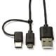 Εικόνα της Καλώδιο Nedis USB-A Male to USB-C Male/MicroUSB 1m Black CCGL60610BK10