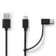 Εικόνα της Καλώδιο Nedis USB-A Male to USB-C Male/MicroUSB 1m Black CCGL60610BK10
