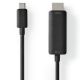 Εικόνα της Καλώδιο Nedis USB-C Male to HDMI Male Nickel Plated 4K@60Hz 1m Black CCGL64655BK10