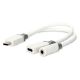 Εικόνα της Adapter Nedis USB-C Male to 3.5mm Female/USB-C Female 0.1m White CCBW64922WT01