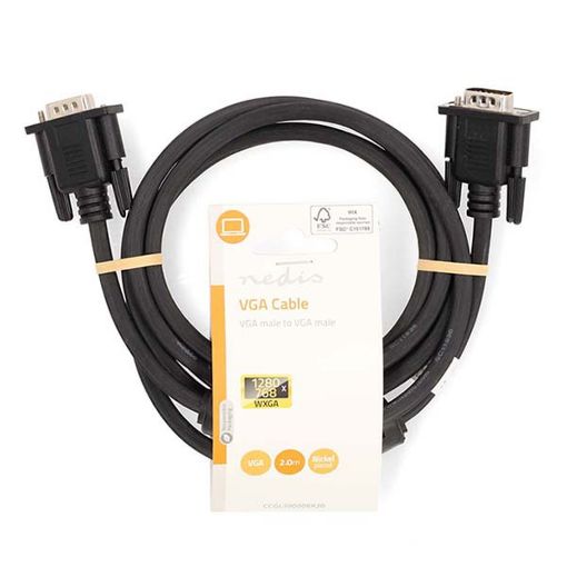 Εικόνα της Καλώδιο Nedis VGA to VGA Nickel Plated 2m Black CCGL59000BK20
