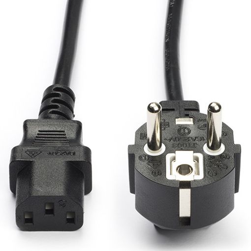 Εικόνα της Καλώδιο Τροφοδοσίας Nedis C13 Γωνιακό Nickel Plated 10m Black CEGL10000BK100