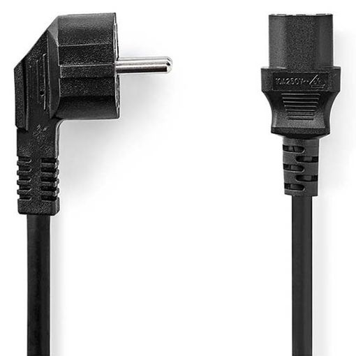 Εικόνα της Καλώδιο Τροφοδοσίας Nedis C13 Γωνιακό Nickel Plated 10m Black CEGL10000BK100