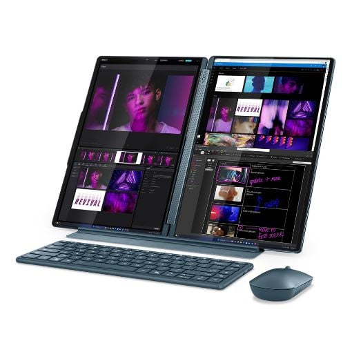 Εικόνα της Laptop Lenovo Yoga Book 9 14IAH10 14" OLED Touch Intel Core Ultra 7 255H 32GB 1TB SSD Win11 Home Tidal Teal 83KJ003XGM