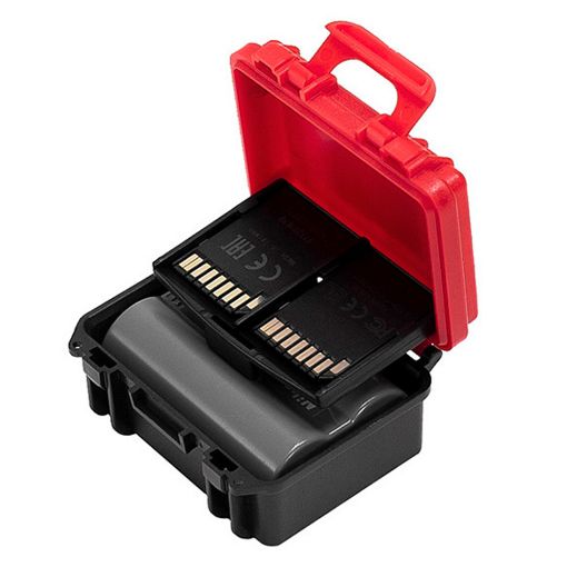 Εικόνα της Θήκη Μπαταρίας & SD Card Caruba Small Black/Red CBB-1S