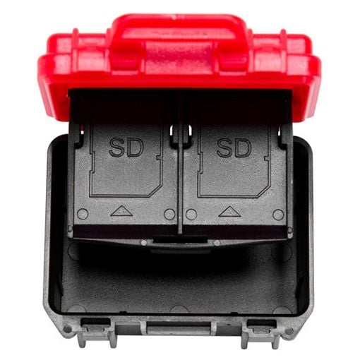 Εικόνα της Θήκη Μπαταρίας & SD Card Caruba Small Black/Red CBB-1S