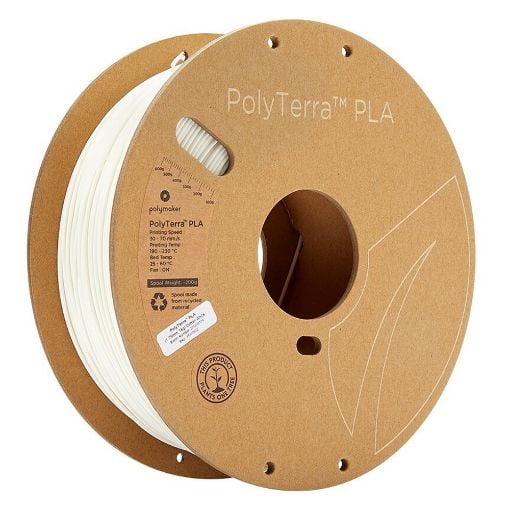 Εικόνα της Polymaker PolyTerra PLA Filament 1.75mm Spool of 1kg Cotton White PM70822