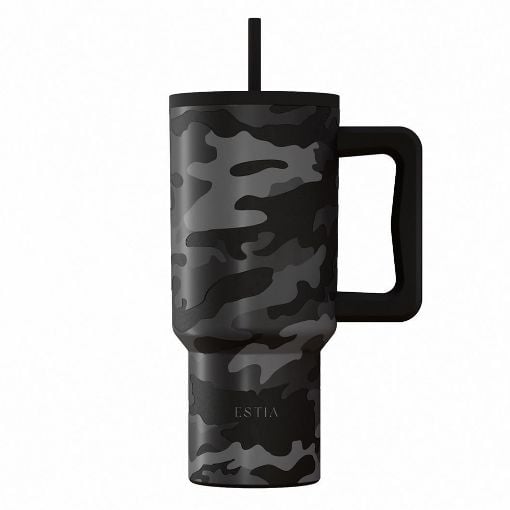 Εικόνα της Θερμός Estia Straw Tumbler XL Save The Aegean 900ml Dark Camo 01-46163
