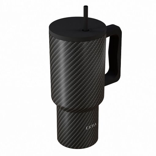 Εικόνα της Θερμός Estia Straw Tumbler XL Save The Aegean 900ml Carbon Fibre 01-46170