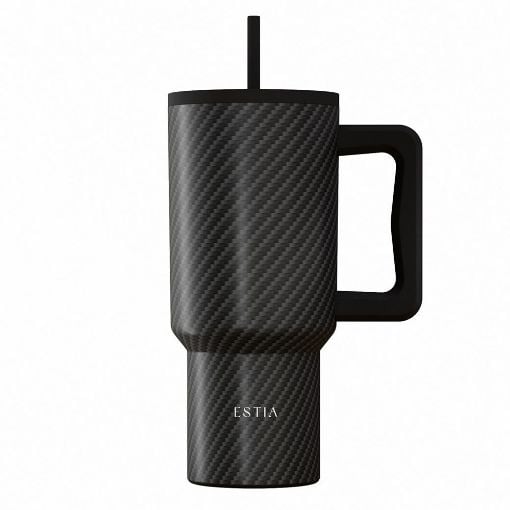 Εικόνα της Θερμός Estia Straw Tumbler XL Save The Aegean 900ml Carbon Fibre 01-46170