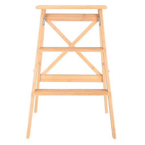 Εικόνα της Σκαλοσκαμπό Estia Bamboo Essentials με 3 Σκαλιά 43.5x50x63.5 cm Απόχρωση Ξύλου 04-34405