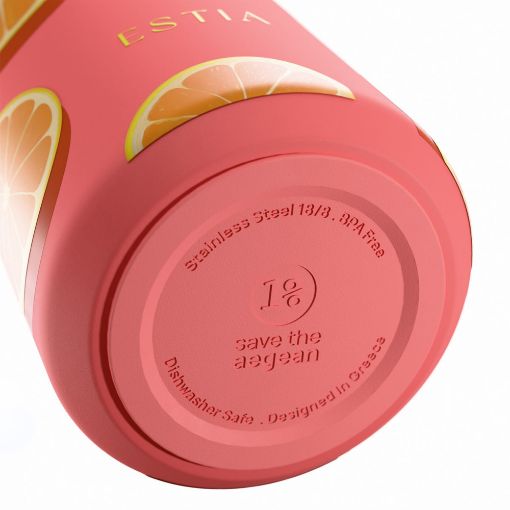 Εικόνα της Μπουκάλι Θερμός Estia Flow Save The Aegean 500ml Orange Pop 01-42165