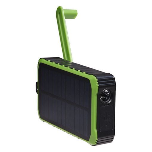 Εικόνα της Ηλιακό PowerBank Denver 10000mAh 2x USB-A & 1x USB-C με Φακό και Δυναμό IP65 10W Black/Green PSO-10012