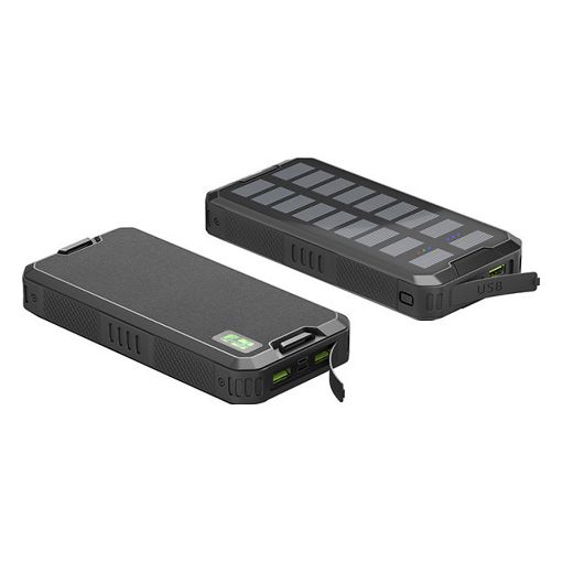 Εικόνα της Ηλιακό PowerBank Goobay 20.000mAh 2x USB-A & 1x USB-C 18W Black 53934