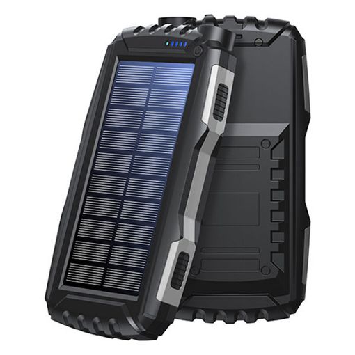 Εικόνα της Ηλιακό PowerBank Denver 20000mAh 2x USB-A & 1x USB-C με Φακό IP65 10W Black PSO-20010