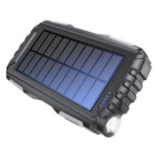 Εικόνα της Ηλιακό PowerBank Denver 20000mAh 2x USB-A & 1x USB-C με Φακό IP65 10W Black PSO-20010