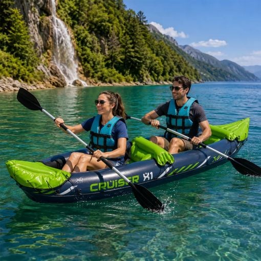 Εικόνα της Φουσκωτό Kayak XQMax Cruiser X1 Διθέσιο με Διπλό Κουπί 325x81x53cm Blue/Green 8EY000030