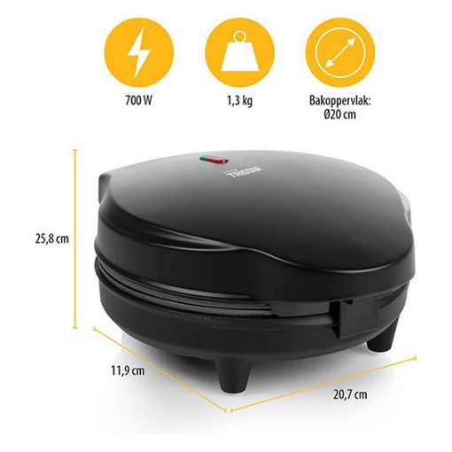 Εικόνα της Βαφλιέρα Tristar 700W Black WF-1170