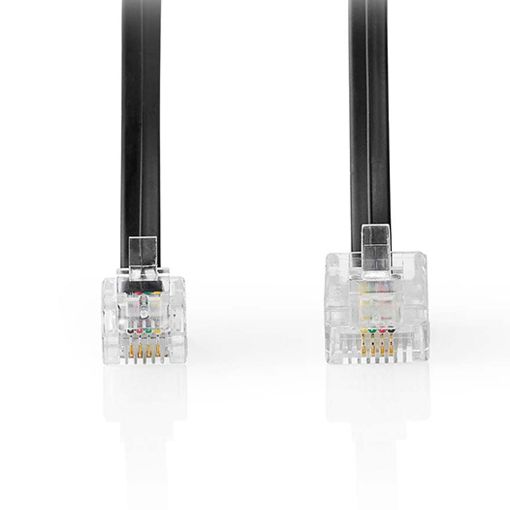 Εικόνα της Καλώδιο Τηλεφώνου Nedis RJ11 Male to Male 2m Black TCGL90200BK20