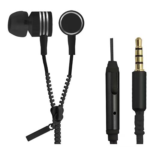 Εικόνα της Earphones Esperanza Zipper In-Ear 3.5mm 1.2m Black EH161K