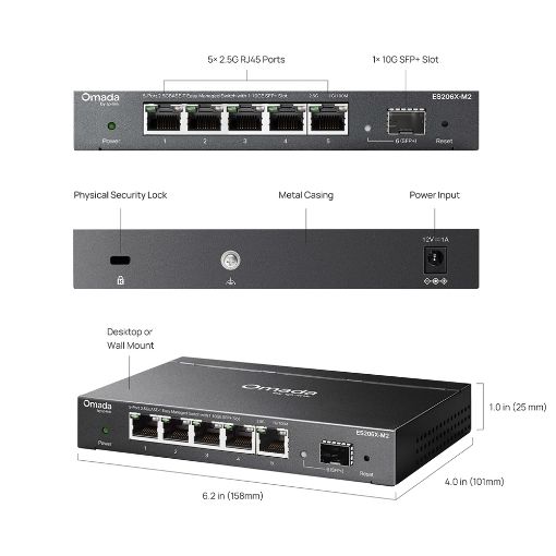 Εικόνα της Switch TP-Link Omada ES206X-M2 5-Port 2.5 & 1-Port 10GE SFP+ Managed