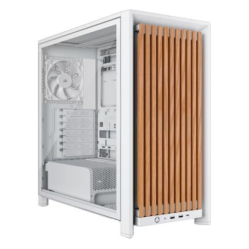 Εικόνα της Corsair 4000D Wood RS Tempered Glass White CC-9011341-WW