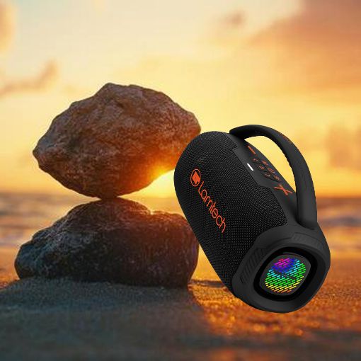 Εικόνα της Ηχείο Lamtech RGB Bluetooth με Ραδιόφωνο IPX6 20W Black/Orange LAM980961