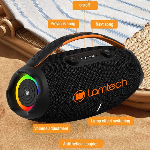 Εικόνα της Ηχείο Lamtech Bluetooth με Ραδιόφωνο 60W Black/Orange LAM980954