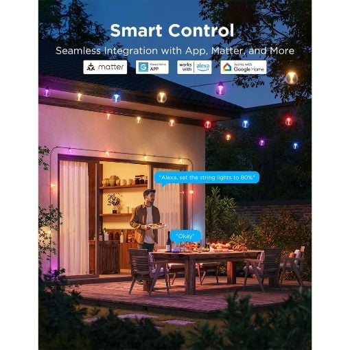 Εικόνα της Govee RGBICW Outdoor String Lights H7025 15m