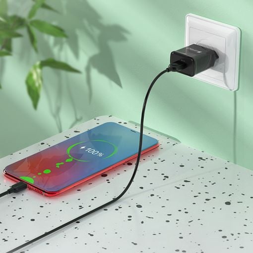 Εικόνα της Φορτιστής Lamtech USB-A QC3.0 18W Black LAM021943