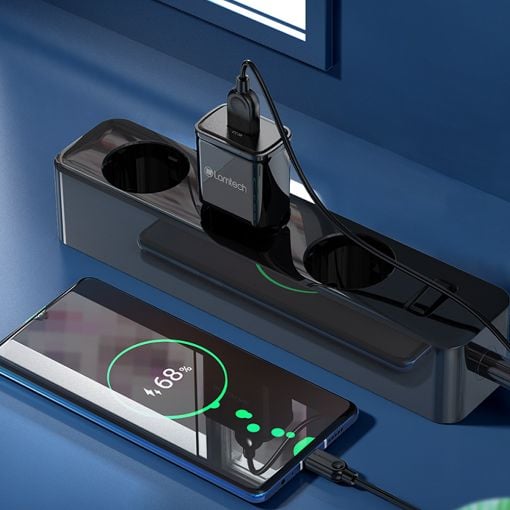 Εικόνα της Φορτιστής Lamtech USB-A QC3.0 18W Black LAM021943