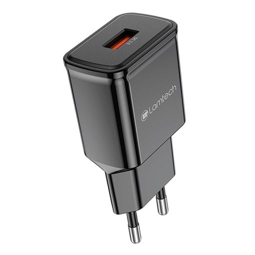Εικόνα της Φορτιστής Lamtech USB-A QC3.0 18W Black LAM021943