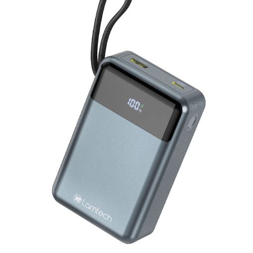 Εικόνα της Power Bank Lamtech 20000mAh Built-In USB-C & Lightning PD/QC3 45W Grey LAM980831