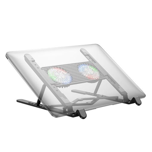 Εικόνα της Βάση Laptop Lamtech Πτυσσόμενη έως 17.3" με 2 Ανεμιστήρες και RGB Φωτισμό Black LAM980909