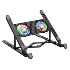 Εικόνα της Βάση Laptop Lamtech Πτυσσόμενη έως 17.3" με 2 Ανεμιστήρες και RGB Φωτισμό Black LAM980909