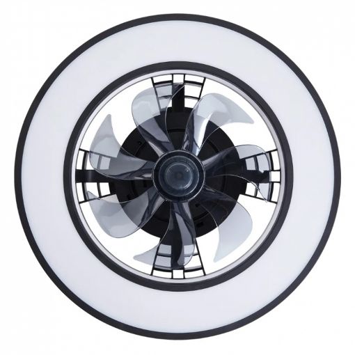 Εικόνα της Ανεμιστήρας Οροφής Brilliant Mondello 41.5 cm με LED Φωτισμό RGBW 2700-6500K & Τηλεχειριστήριο 26W Black G80915/05