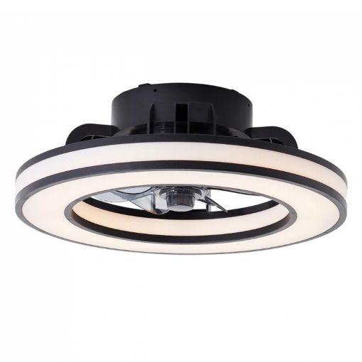 Εικόνα της Ανεμιστήρας Οροφής Brilliant Mondello 41.5 cm με LED Φωτισμό RGBW 2700-6500K & Τηλεχειριστήριο 26W Black G80915/05