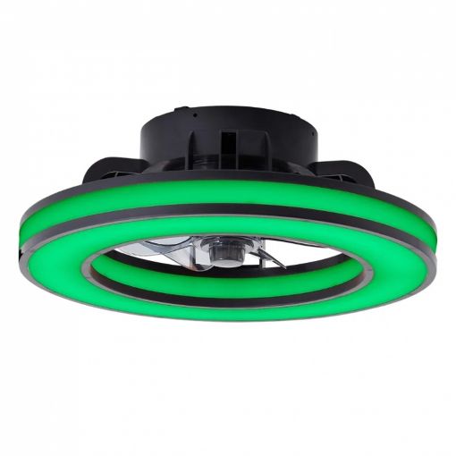 Εικόνα της Ανεμιστήρας Οροφής Brilliant Mondello 41.5 cm με LED Φωτισμό RGBW 2700-6500K & Τηλεχειριστήριο 26W Black G80915/05