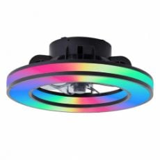 Εικόνα της Ανεμιστήρας Οροφής Brilliant Mondello 41.5 cm με LED Φωτισμό RGBW 2700-6500K & Τηλεχειριστήριο 26W Black G80915/05