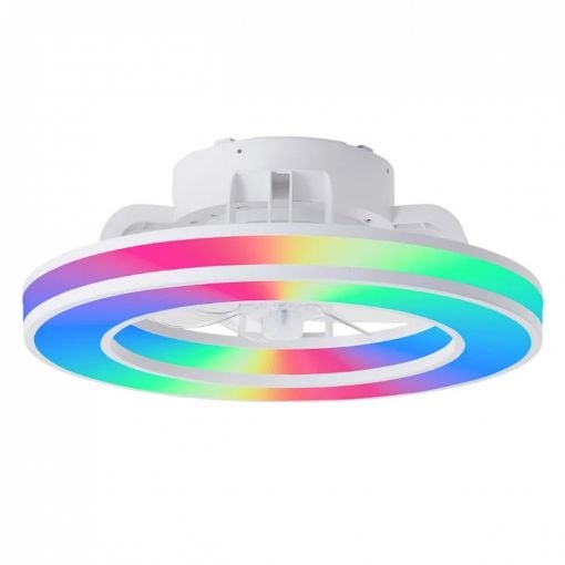 Εικόνα της Ανεμιστήρας Οροφής Brilliant Mondello 41.5 cm με LED Φωτισμό RGBW 2700-6500K & Τηλεχειριστήριο 26W White G80915/05