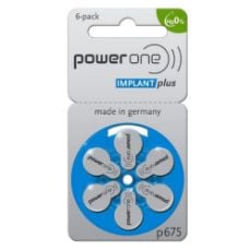 Εικόνα της Μπαταρίες Ακουστικών Βαρηκοΐας PowerOne Implant Plus 675/PR44 1.4V 6τμχ Cyan